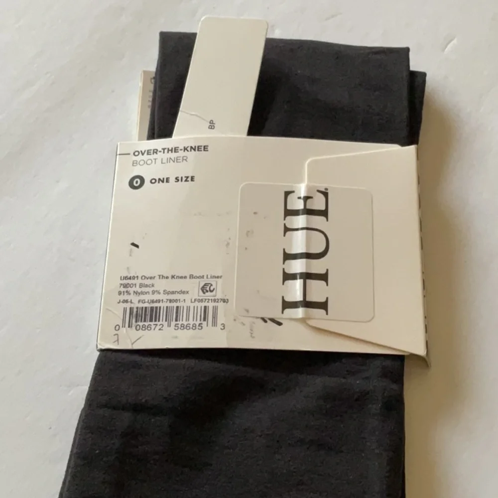 HUE MICROFIBER OVER THE KNEE BOOT LINERS SOCKS BLACK OS NWT
